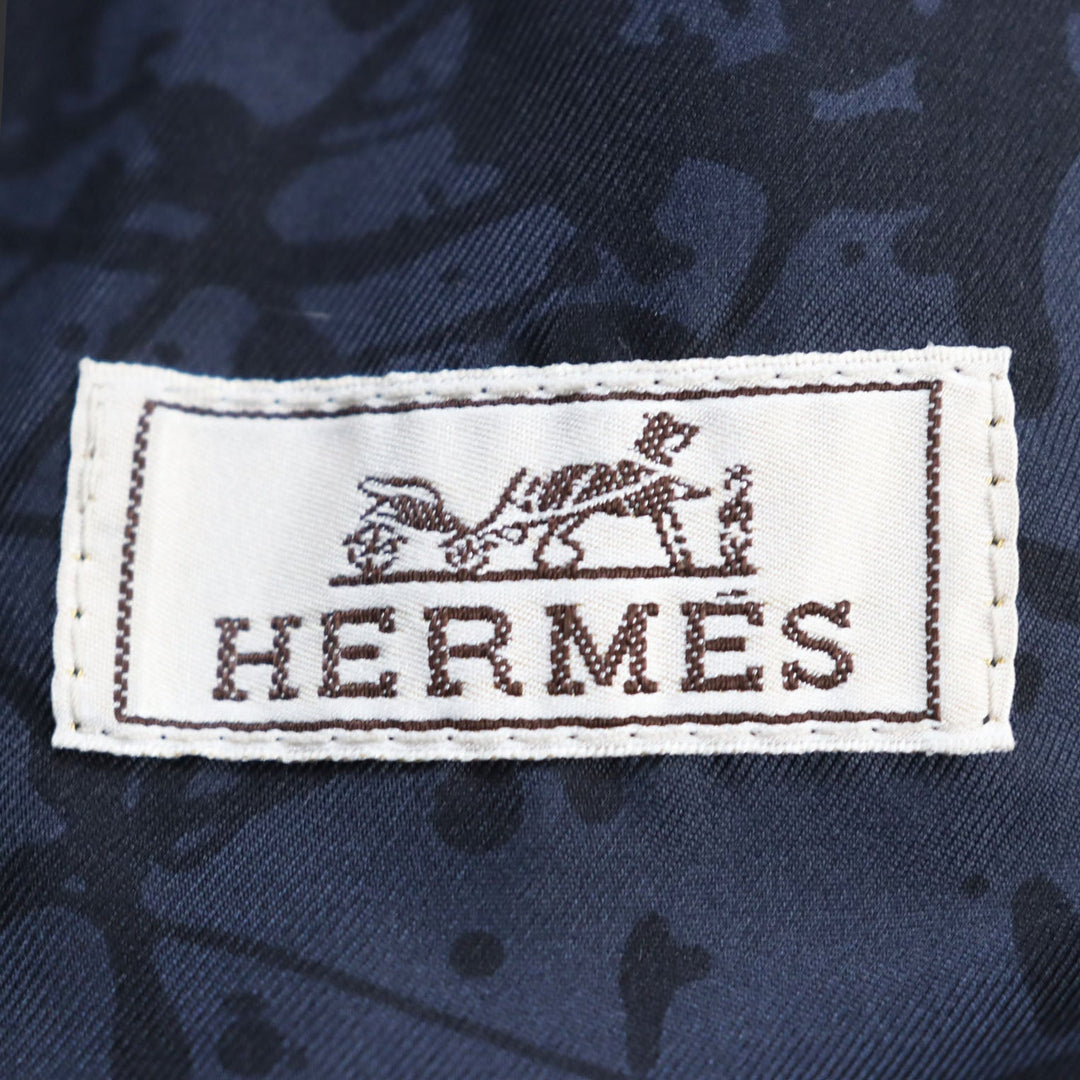 HERMES leather jacket 12-5007 Outer: Lamb leather, Lining: 100% silk, Filling: 95% down, Filling: 5% feather black mens 48 Used Authentic