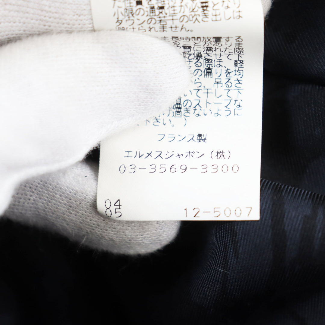 HERMES leather jacket 12-5007 Outer: Lamb leather, Lining: 100% silk, Filling: 95% down, Filling: 5% feather black mens 48 Used Authentic