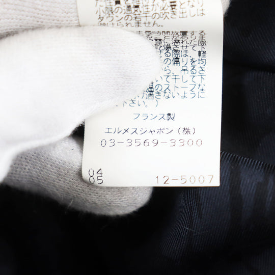 HERMES leather jacket 12-5007 Outer: Lamb leather, Lining: 100% silk, Filling: 95% down, Filling: 5% feather black mens 48 Used Authentic