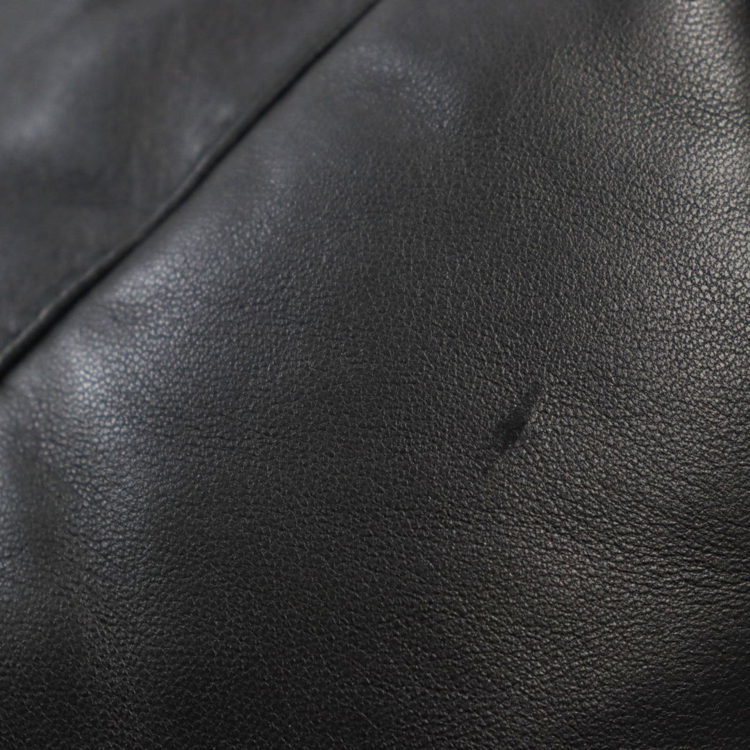 HERMES leather jacket 12-5007 Outer: Lamb leather, Lining: 100% silk, Filling: 95% down, Filling: 5% feather black mens 48 Used Authentic