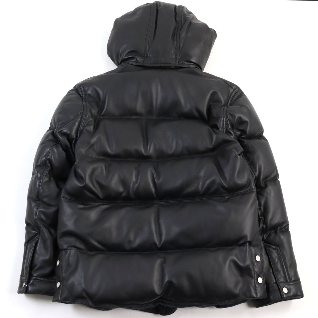 HERMES leather jacket 12-5007 Outer: Lamb leather, Lining: 100% silk, Filling: 95% down, Filling: 5% feather black mens 48 Used Authentic
