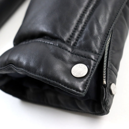 HERMES leather jacket 12-5007 Outer: Lamb leather, Lining: 100% silk, Filling: 95% down, Filling: 5% feather black mens 48 Used Authentic