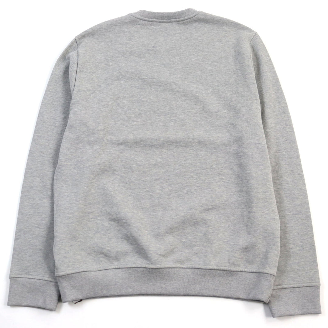 HERMES sweat 31-5765 Main: 100% cotton, Rib part: 90% cotton, 10% polyurethane, Leather part: Lamb leather gray mens L Used Authentic