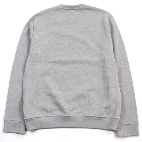 HERMES sweat 31-5765 Main: 100% cotton, Rib part: 90% cotton, 10% polyurethane, Leather part: Lamb leather gray mens L Used Authentic