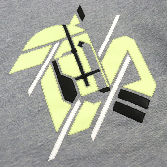HERMES sweat 31-5765 Main: 100% cotton, Rib part: 90% cotton, 10% polyurethane, Leather part: Lamb leather gray mens L Used Authentic