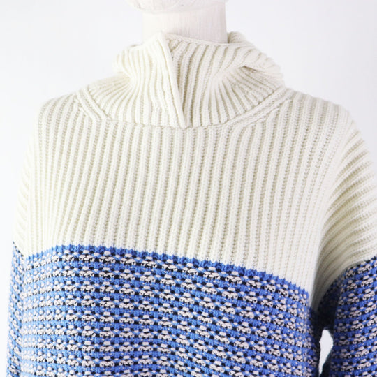 FENDI Hoodie FZY731 Main: 70% wool, Main: 30% cashmere Blue white Women 38 Used Authentic