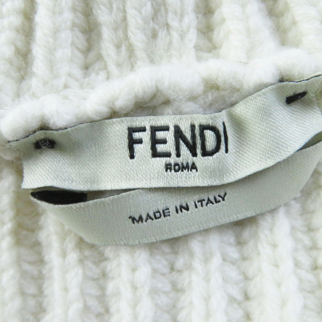 FENDI Hoodie FZY731 Main: 70% wool, Main: 30% cashmere Blue white Women 38 Used Authentic
