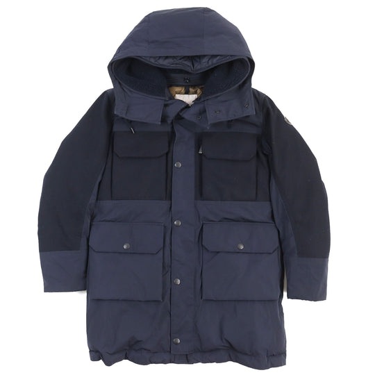 MONCLER Down jacket polyester Navy PERRAULT zero size