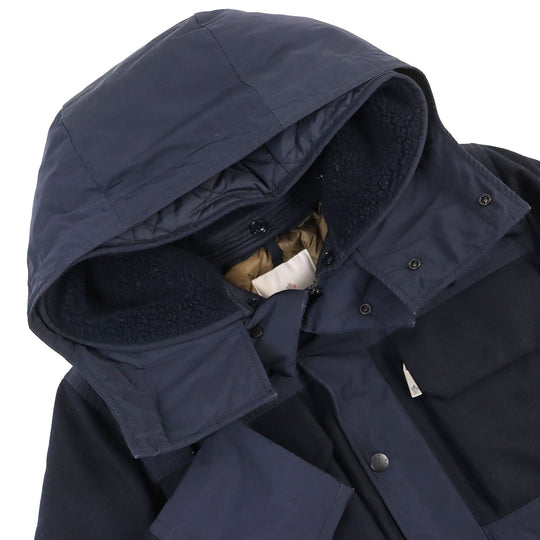 MONCLER Down jacket polyester Navy PERRAULT zero size