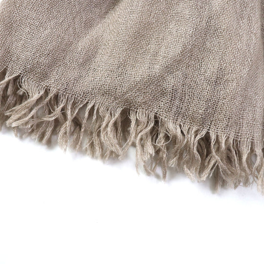 FENDI Stall Main: 70% cashmere, Main: 30% silk, Part: Orirag fur beige Women Used Authentic