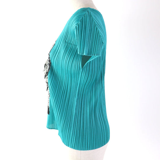 PLEATS PLEASE Cut PP01-JK771 Main: 100% polyester, Part: 100% cotton Emerald green Women 3 Used Authentic