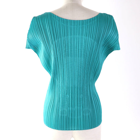 PLEATS PLEASE Cut PP01-JK771 Main: 100% polyester, Part: 100% cotton Emerald green Women 3 Used Authentic