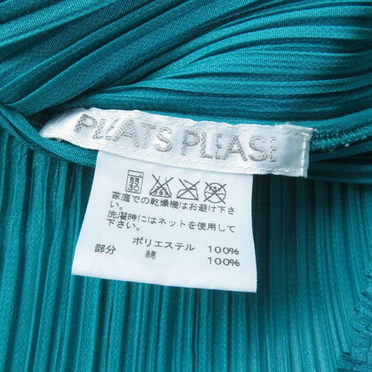 PLEATS PLEASE Cut PP01-JK771 Main: 100% polyester, Part: 100% cotton Emerald green Women 3 Used Authentic