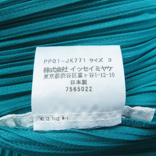 PLEATS PLEASE Cut PP01-JK771 Main: 100% polyester, Part: 100% cotton Emerald green Women 3 Used Authentic