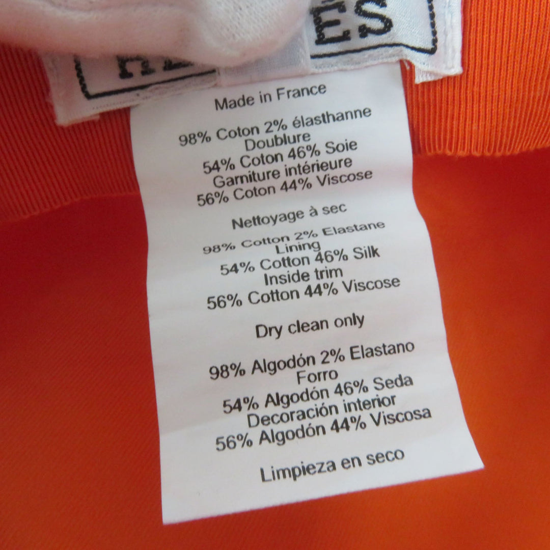HERMES Casquette Main: 98% cotton, Main: 2% elastane (polyurethane), Lining: 54% cotton, Lining: 46% silk, Lining trim: 56% cotton, 44% rayon Baby pink x orange Vauban Women Used Authentic