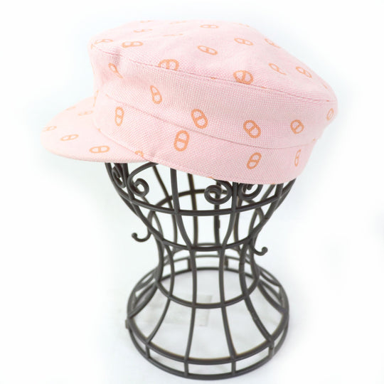 HERMES Casquette Main: 98% cotton, Main: 2% elastane (polyurethane), Lining: 54% cotton, Lining: 46% silk, Lining trim: 56% cotton, 44% rayon Baby pink x orange Vauban Women Used Authentic