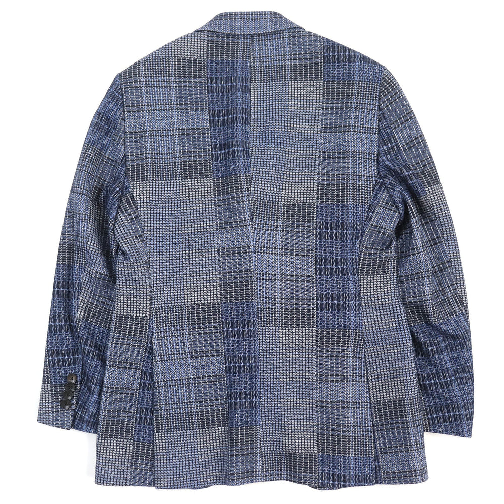 ETRO tailored jacket Outer material: 38% wool, Outer material: 26% cotton, Outer material: 24% linen, Outer material: 12% silk, Lining: 52% cupra, 48% rayon, Sleeve lining: 57% rayon, 43% polyester Navy Blue type mens 46 Used Authentic