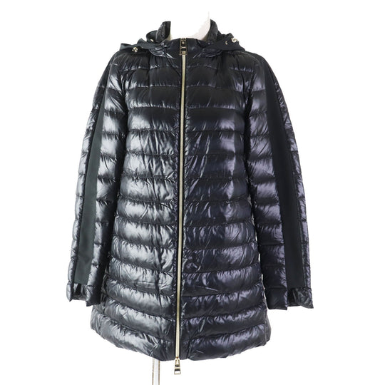 Herno Down jacket PI089D Outer: 100% nylon, Lining: 100% nylon, Part: 54% polyester, Part: 46% cotton, Filling: 90% down, 10% feather black Women 40 Used Authentic