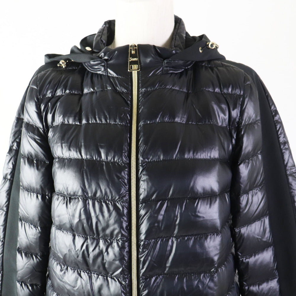 Herno Down jacket PI089D Outer: 100% nylon, Lining: 100% nylon, Part: 54% polyester, Part: 46% cotton, Filling: 90% down, 10% feather black Women 40 Used Authentic