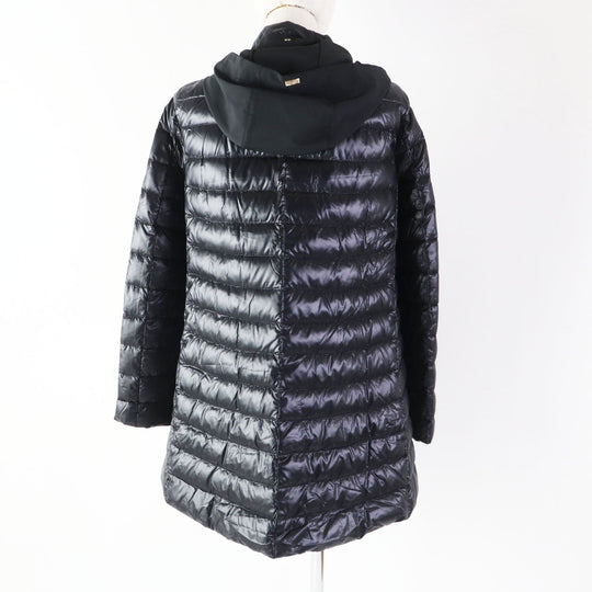 Herno Down jacket PI089D Outer: 100% nylon, Lining: 100% nylon, Part: 54% polyester, Part: 46% cotton, Filling: 90% down, 10% feather black Women 40 Used Authentic