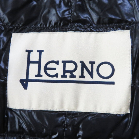 Herno Down jacket PI089D Outer: 100% nylon, Lining: 100% nylon, Part: 54% polyester, Part: 46% cotton, Filling: 90% down, 10% feather black Women 40 Used Authentic