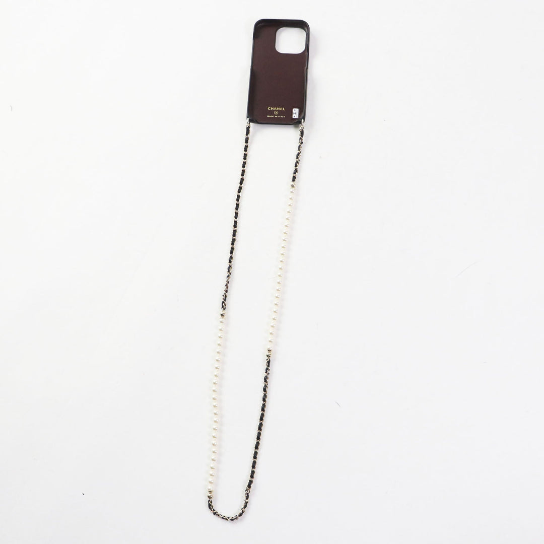 CHANEL iPhone case AP3556 lambskin black Matrasse Women Used Authentic