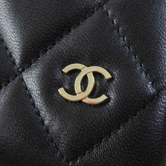 CHANEL iPhone case AP3556 lambskin black Matrasse Women Used Authentic