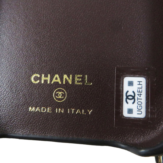 CHANEL iPhone case AP3556 lambskin black Matrasse Women Used Authentic