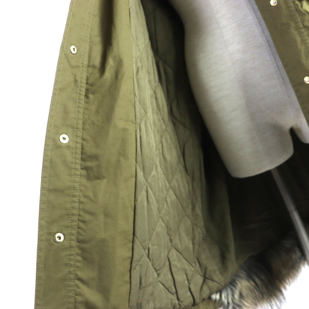 Stella McCartney Military coat 478186 Outer: 100% cotton, Lining: 100% polyester, Part: 79% acrylic, Part: 21% polyester, Filling: 100% polyester khaki Women 36 Used Authentic
