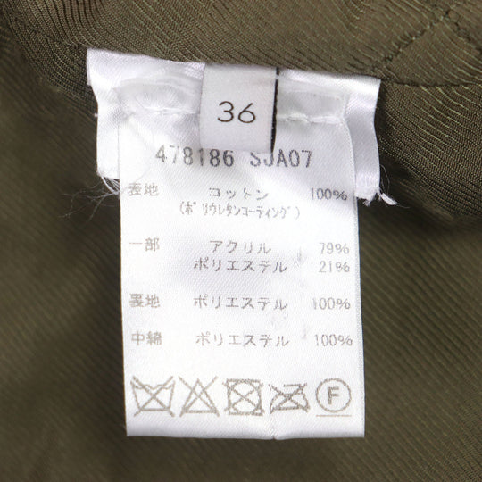 Stella McCartney Military coat 478186 Outer: 100% cotton, Lining: 100% polyester, Part: 79% acrylic, Part: 21% polyester, Filling: 100% polyester khaki Women 36 Used Authentic