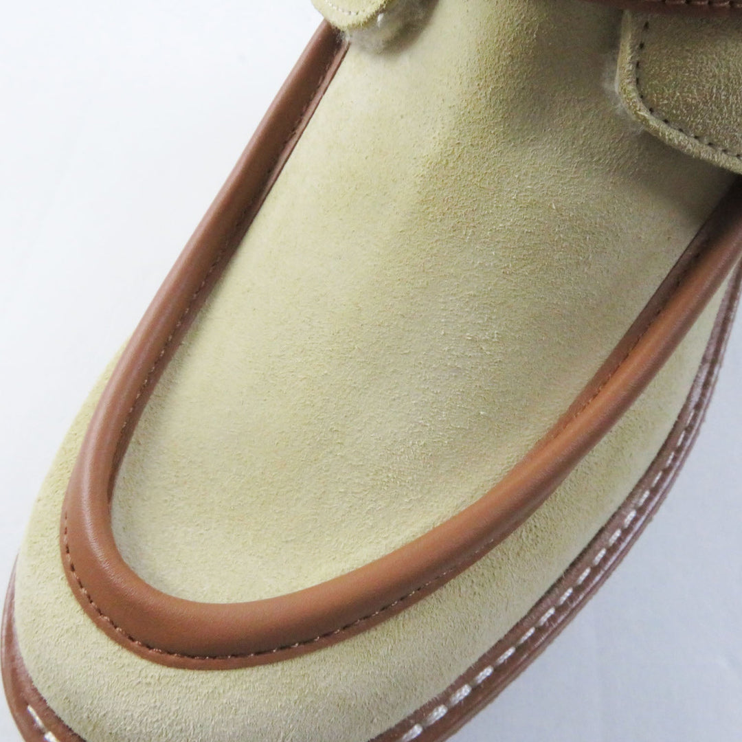 HERMES short boots Beauveroy/Calfskin Beige Palomino Emisfer Women 35 Used Authentic