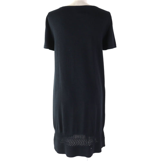 HERMES one piece Main: 55% silk, Main: 45% cotton black Women 38 Used Authentic