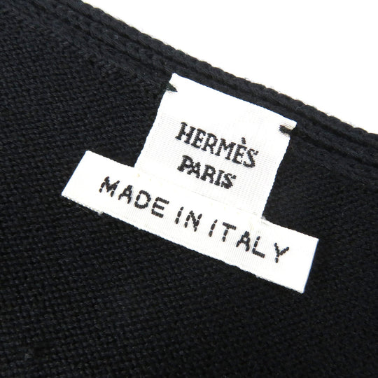 HERMES one piece Main: 55% silk, Main: 45% cotton black Women 38 Used Authentic