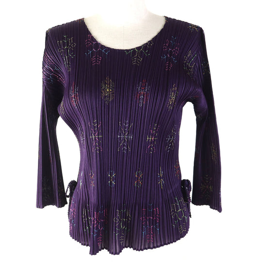 PLEATS PLEASE Cut PP53-JK721 Main: 100% polyester Purple type Women 3 Used Authentic