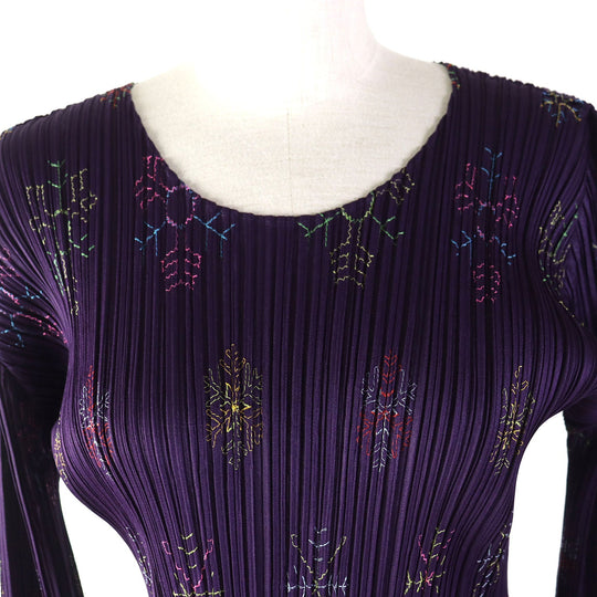 PLEATS PLEASE Cut PP53-JK721 Main: 100% polyester Purple type Women 3 Used Authentic