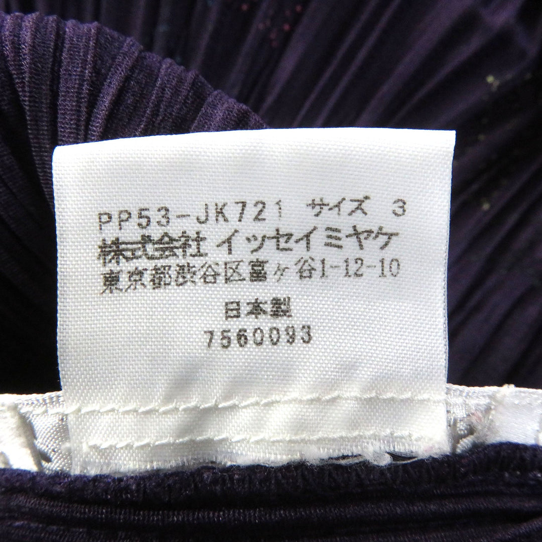PLEATS PLEASE Cut PP53-JK721 Main: 100% polyester Purple type Women 3 Used Authentic