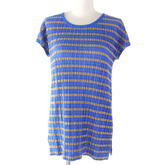 PLEATS PLEASE Cut PP01-JK673 Main: 51% polyester, Main: 49% cotton, Part: 100% polyester Blue beige Women 3 Used Authentic