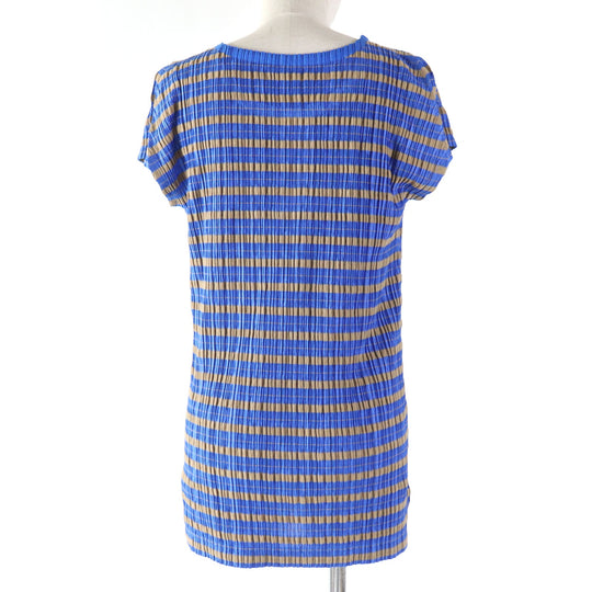 PLEATS PLEASE Cut PP01-JK673 Main: 51% polyester, Main: 49% cotton, Part: 100% polyester Blue beige Women 3 Used Authentic