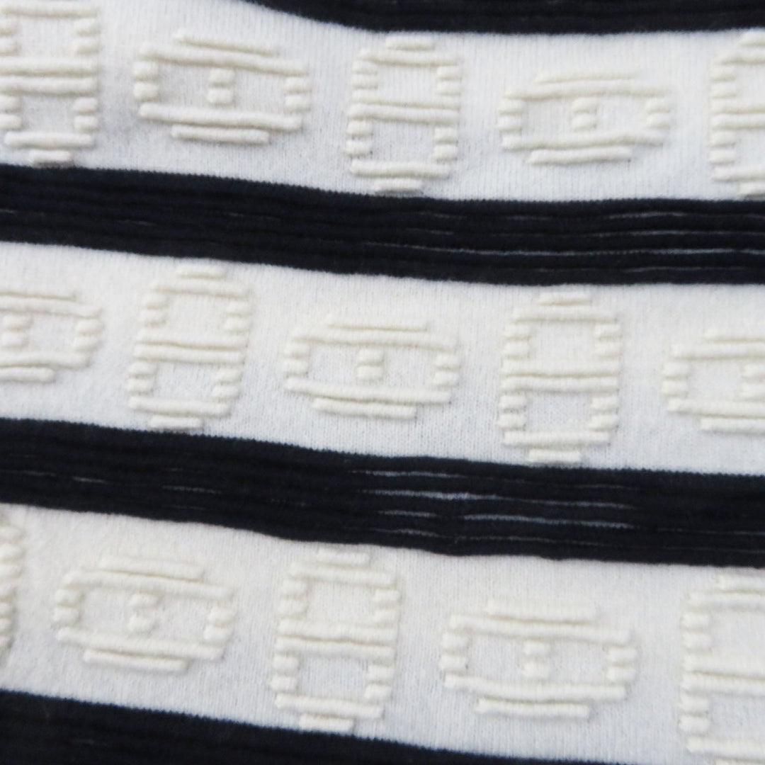 HERMES knit 3E2524D2 Main: 64% cashmere, Main: 36% cotton White navy Women 34 Used Authentic