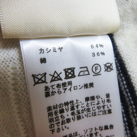 HERMES knit 3E2524D2 Main: 64% cashmere, Main: 36% cotton White navy Women 34 Used Authentic