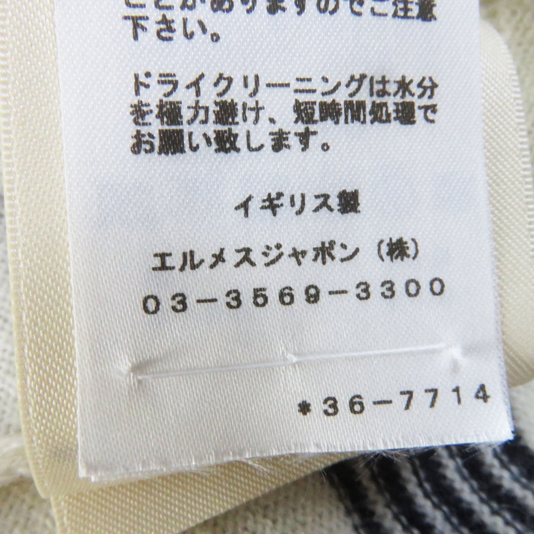 HERMES knit 3E2524D2 Main: 64% cashmere, Main: 36% cotton White navy Women 34 Used Authentic