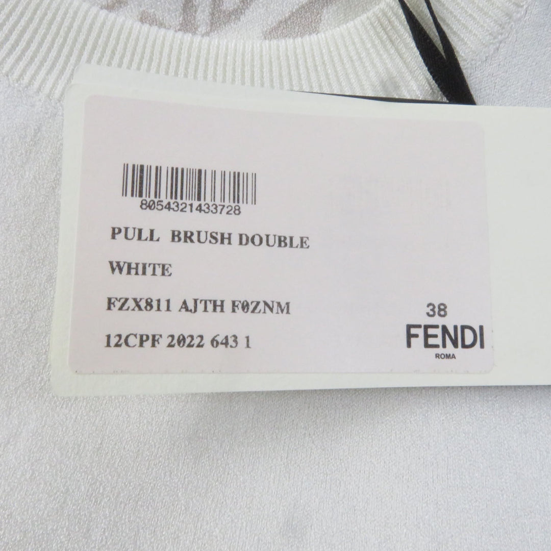 FENDI knit FZX811 Main: 79% rayon, Main: 16% polyester, Main: 5% nylon white Women 38 Used Authentic