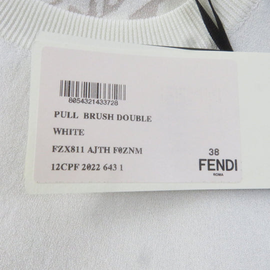 FENDI knit FZX811 Main: 79% rayon, Main: 16% polyester, Main: 5% nylon white Women 38 Used Authentic