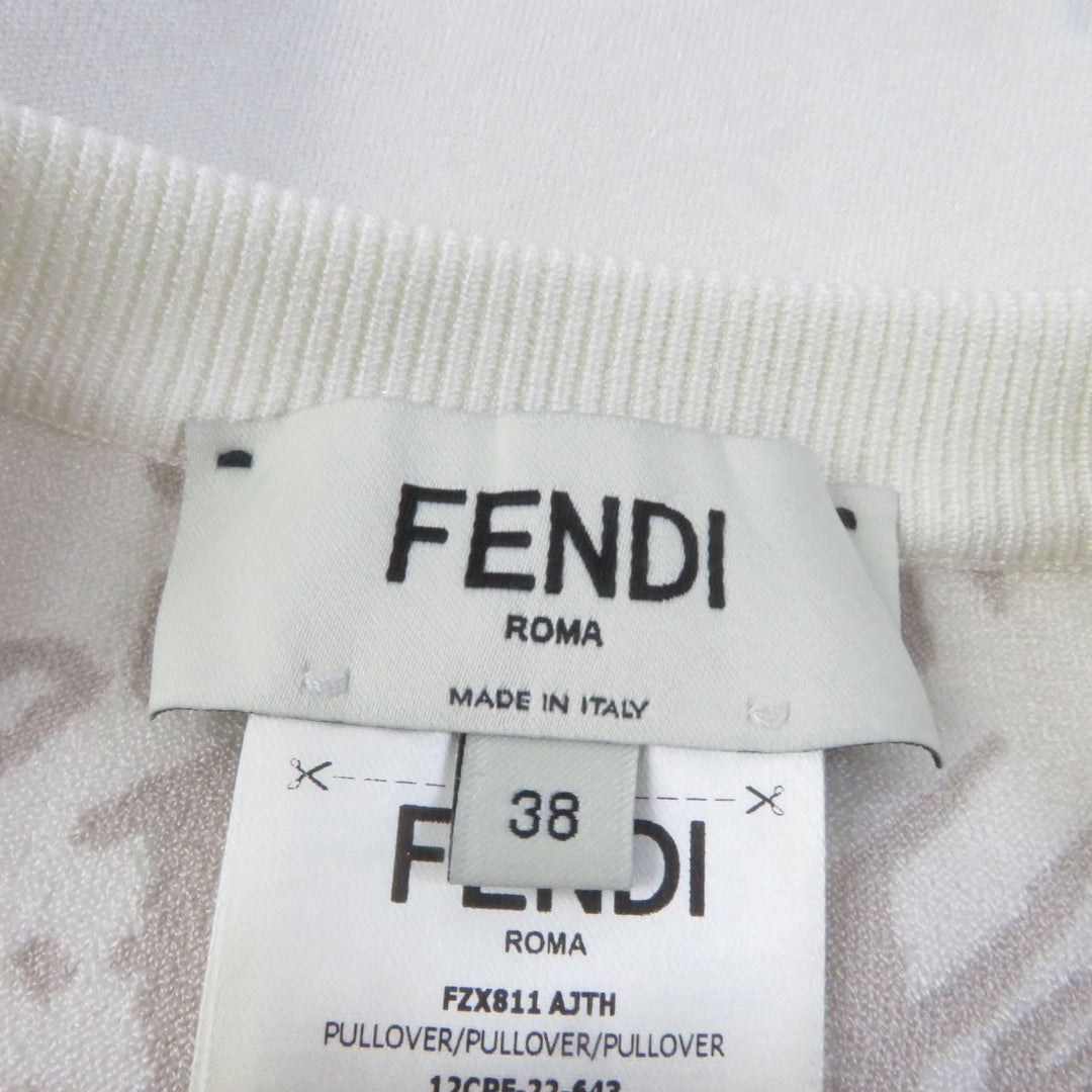 FENDI knit FZX811 Main: 79% rayon, Main: 16% polyester, Main: 5% nylon white Women 38 Used Authentic