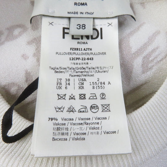 FENDI knit FZX811 Main: 79% rayon, Main: 16% polyester, Main: 5% nylon white Women 38 Used Authentic