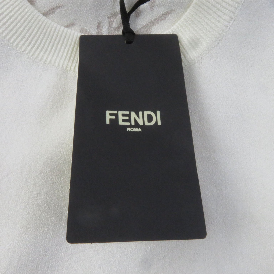 FENDI knit FZX811 Main: 79% rayon, Main: 16% polyester, Main: 5% nylon white Women 38 Used Authentic
