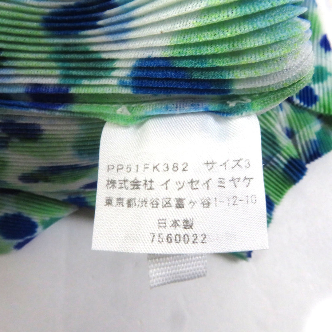 PLEATS PLEASE Cut PP51FK382 Main: 100% polyester Blue green Women 3 Used Authentic