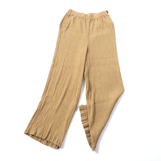 ISSEY MIYAKE Pants HA91FF604 Main: 100% cotton Brown HaaT Heart KYO CHIJIMI BASIC Women 2 Used Authentic