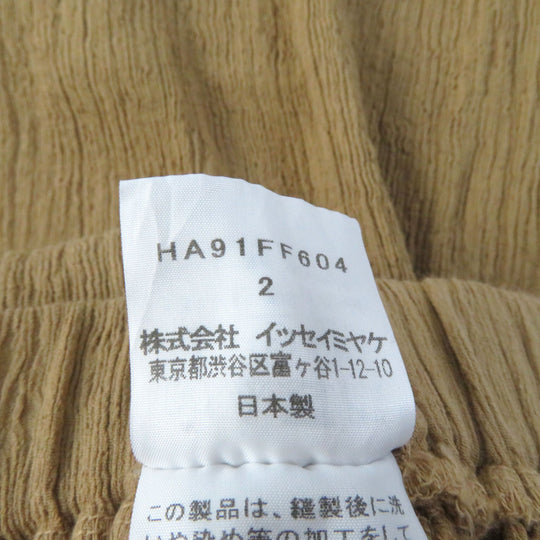 ISSEY MIYAKE Pants HA91FF604 Main: 100% cotton Brown HaaT Heart KYO CHIJIMI BASIC Women 2 Used Authentic