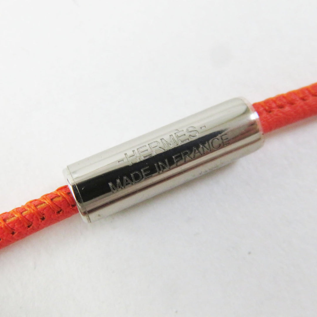 HERMES Necklace metal Orange pink Atrage Women Used Authentic